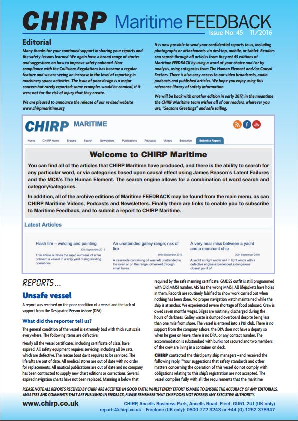 CHIRP Maritime Feedback 45